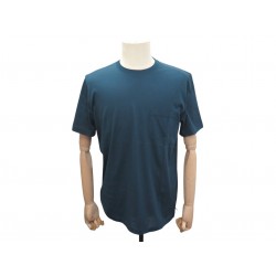 NEUF TSHIRT HERMES HOMME TAILLE L M 48 COTON BLEU HAUT MEN BLUE COTTON TOP 350€