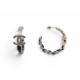 NEUF BOUCLES D'OREILLES CHANEL CREOLES LOGO CC & CUIR ENTRELACE EARRINGS 1190€