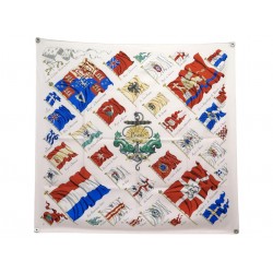 VINTAGE FOULARD HERMES PAVOIS 1ERE EDITION 1964 LEDOUX CARRE 90 SOIE SCARF 580€