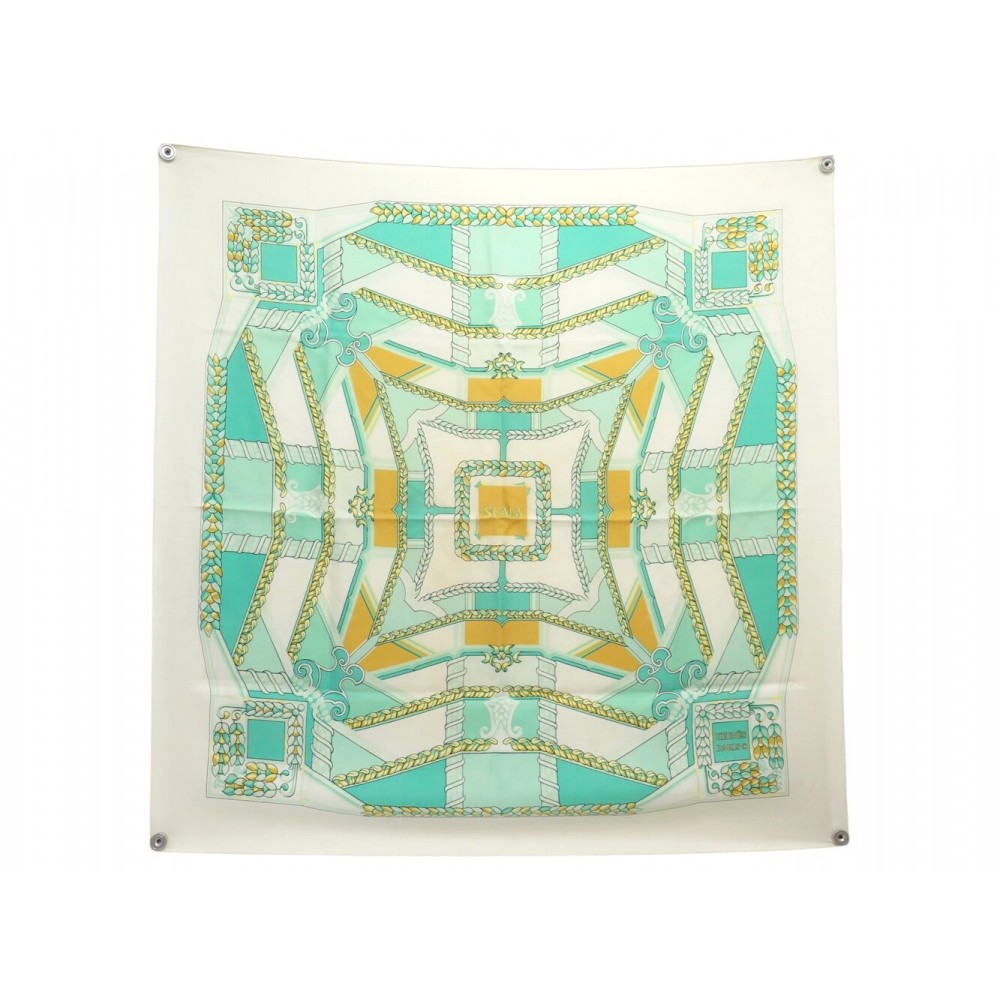 VINTAGE FOULARD HERMES THEATRE LA SCALA 1ERE EDITION 1974 HERON CARRE SCARF 580€