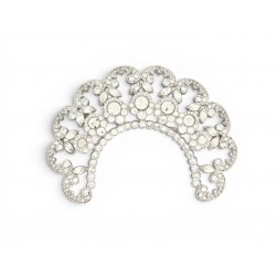 RARE NEUF VINTAGE BROCHE DIOR DIADEME STRASS EN METAL ARGENTE SILVER BROOCH 550€