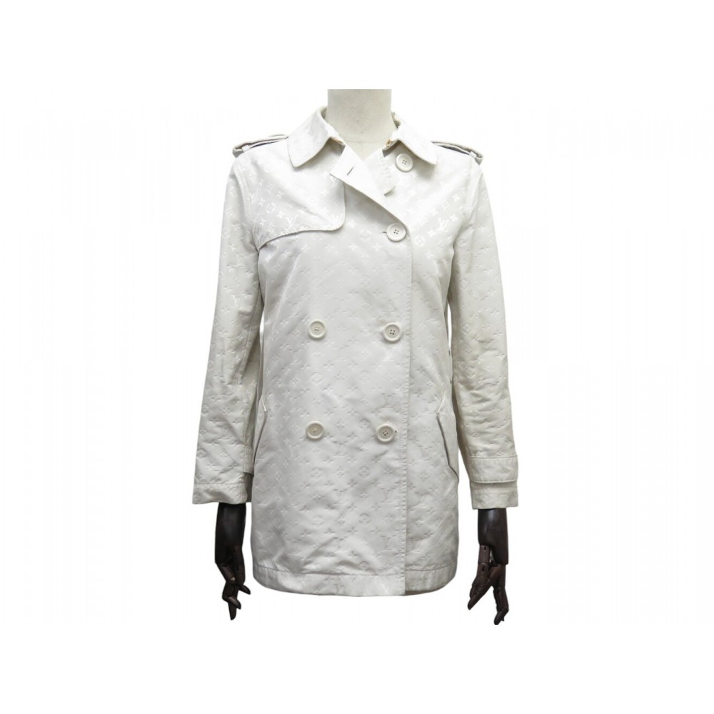 MANTEAU LOUIS VUITTON TRENCH VESTE MONOGRAMME LOGO CREME S 36 JACKET COAT 3700€