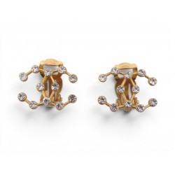 VINTAGE BOUCLES D'OREILLES CHANEL 1995 LOGO CC STRASS CONSTELLATION EARRINGS