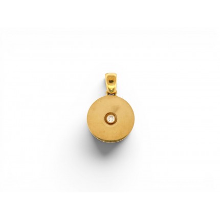 VINTAGE PENDENTIF CARTIER CERCLE DIAMANT 0.09CT OR JAUNE 18K 5.1GR GOLD PENDANT