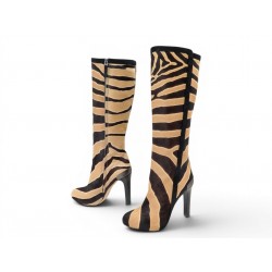 CHAUSSURES FENDI BOTTES IMPRIME ZEBRE EN CUIR DE POULAIN 38 PONYHAIR BOOTS 2000€