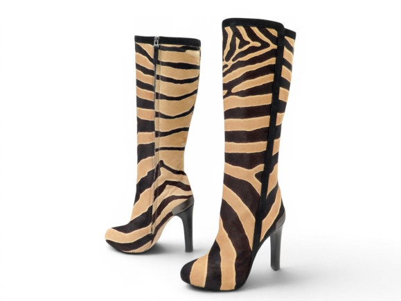 chaussures fendi bottes imprime zebre en cuir de