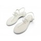 NEUF CHAUSSURES SANDALES CHANEL G34423 TONGS LOGO CC 39.5 CUIR BLANC SHOES 1450€