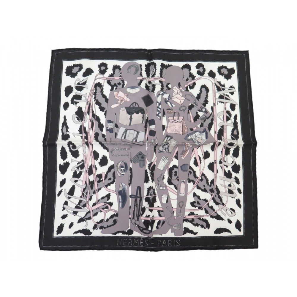 NEUF RARE FOULARD HERMES MONSIEUR MADAME GAVROCHE CARRE 45 SOIE BOITE SILK SCARF