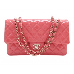 NEUF SAC A MAIN CHANEL TIMELESS CLASSIQUE MEDIUM 11.12 EN CUIR VERNI ROSE 10300€