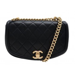 NEUF SAC A MAIN CHANEL UNDERLINE FLAP BAG AS0792 BANDOULIERE NOIR HANDBAG 6500€