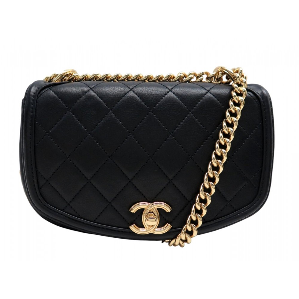 NEUF SAC A MAIN CHANEL UNDERLINE FLAP BAG AS0792 BANDOULIERE NOIR HANDBAG 6500€