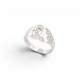 NEUF BAGUE DINH VAN 267512 MENOTTES R10 EN OR BLANC 18K & 12 DIAMANTS RING 2990€