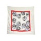 NEUF FOULARD CHRISTIAN DIOR GEANT 120CM MOTIF FLORAL SOIE ROUGE BLANC SCARF 650€