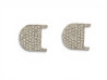 boucles d'oreilles dior logo cden metal argente et