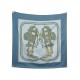 NEUF FOULARD HERMES BRIDES DE GALA EN SOIE GRYGKAR CARRE 90 BLEU SILK SCARF 580€
