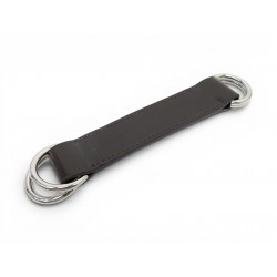 BOUCLE DE CEINTURE POUR FOULARD HERMES ROMANCE EN CUIR BOX MARRON LEATHER BUCKLE