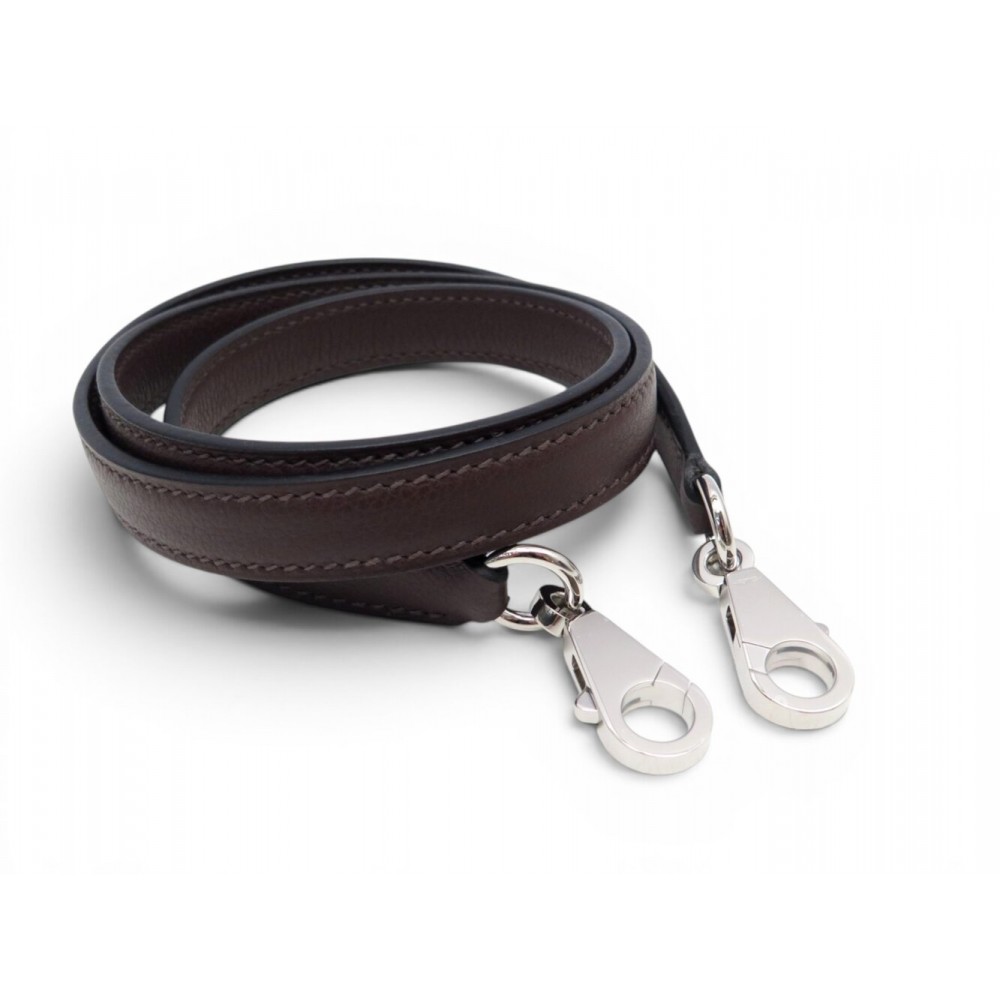 NEUF ANSE BANDOULIERE HERMES POUR SAC KELLY EN CUIR SWIFT MARRON SHOULDER STRAP