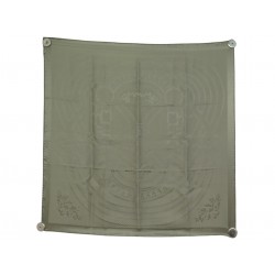 NEUF FOULARD HERMES GRAND TRALALA VIRGINIE JAMIN CARRE 70 SOIE KAKI SILK SCARF