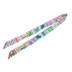 NEUF FOULARD TWILLON HERMES RAYURES D'ETE 190 CM LONG SILK SCARF + BOITE