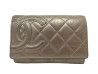 portefeuille chanel cambon logo cc en cuir matelasse
