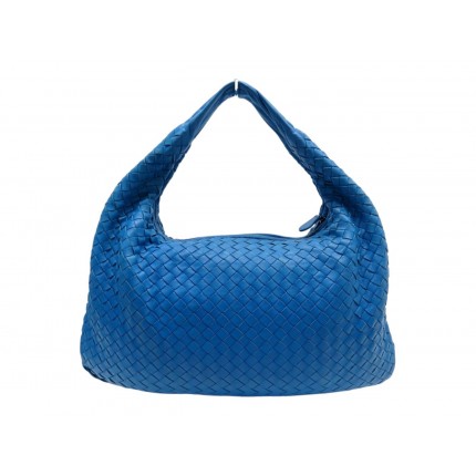 SAC A MAIN BOTTEGA VENETTA HOBO CUIR INTRECCIATO BLEU SHOULDER LEATHER BAG 6500€