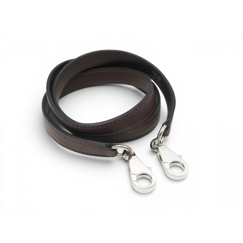 NEUF ANSE BANDOULIERE HERMES POUR SAC KELLY EN CUIR EPSON MARRON SHOULDER STRAP