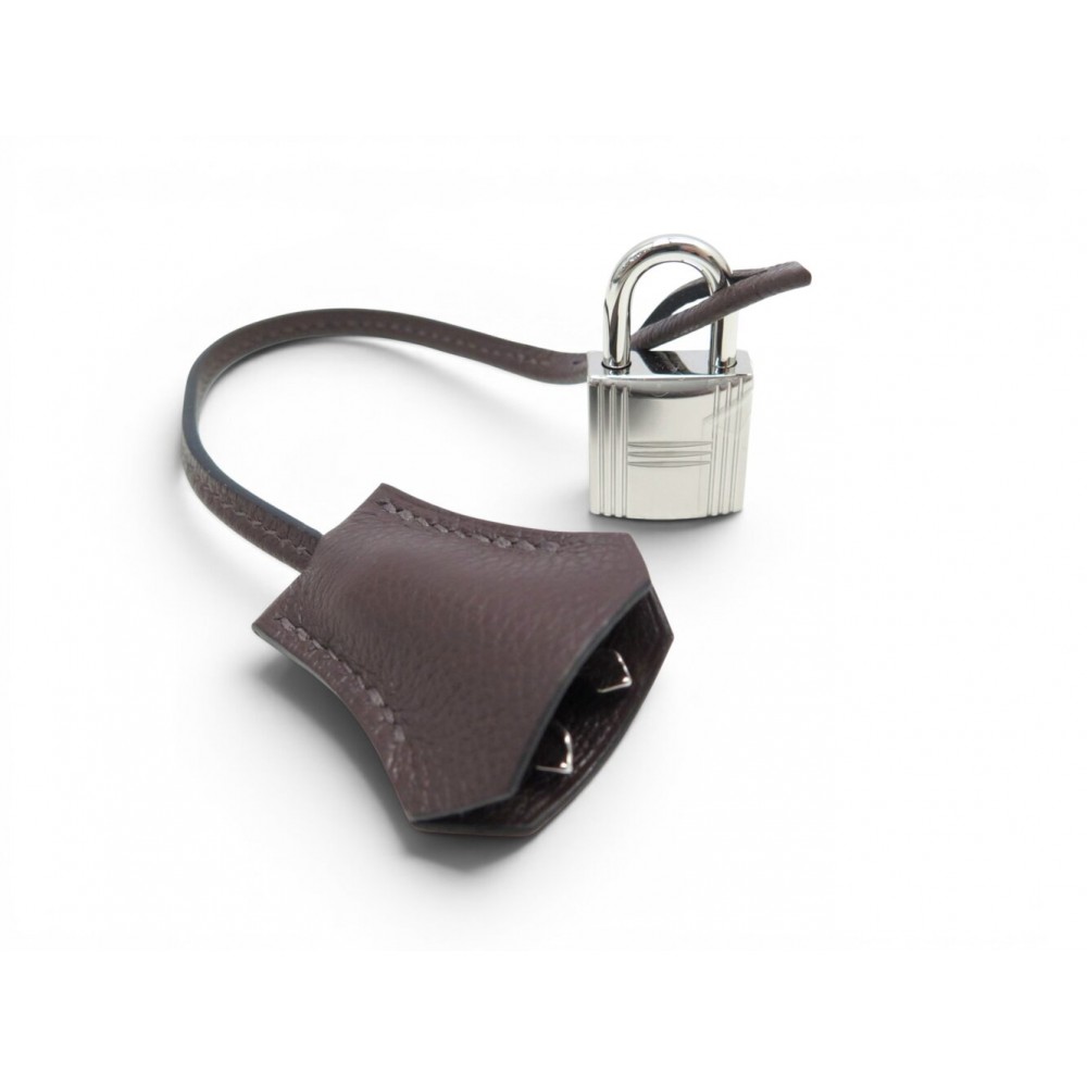 NEUF LOT HERMES CADENAS + TIRETTE AVEC CLOCHETTE CLES SAC KELLY PADLOCK BELL KEY