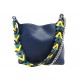 SAC A MAIN LOEWE V BUCKET CUIR BLEU MARINE BANDOULIERE NAVY BLUE HANDBAG 2150€