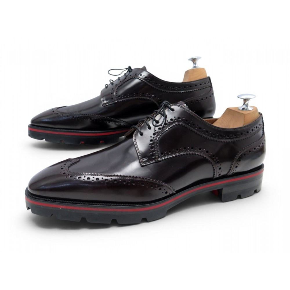 NEUF CHAUSSURES CHRISTIAN LOUBOUTIN LAURLAF DERBY BOUTS FLEURIS 45 SHOES 990€