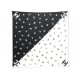 NEUF FOULARD CHANEL TWILL LOGO CC CARRE 90 SOIE BICOLORE NOIR & BLANC SCARF 530€