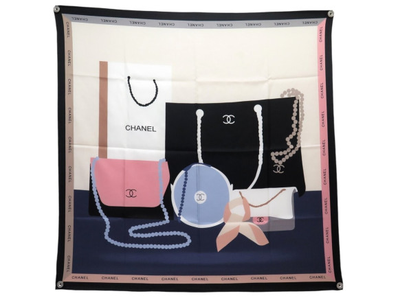 foulard chanel twill logo cc sac bijoux carre 90 soie