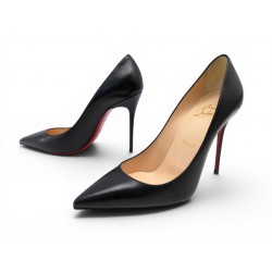 NEUF CHAUSSURES CHRISTIAN LOUBOUTIN KATE ESCARPINS 38 CUIR NOIR BLACK SHOES 745€