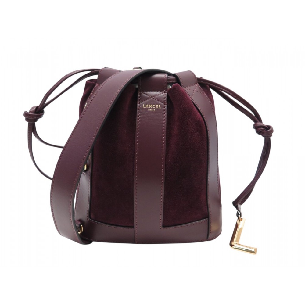 NEUF SAC A MAIN LANCEL SEAU ELLES A13359 S EN DAIM ET CUIR BUCKET HAND BAG 595€