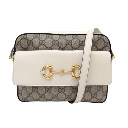 SAC A MAIN GUCCI HORSEBIT 1955 645454 EN TOILE GG SUPREME ET CUIR HAND BAG 2700€