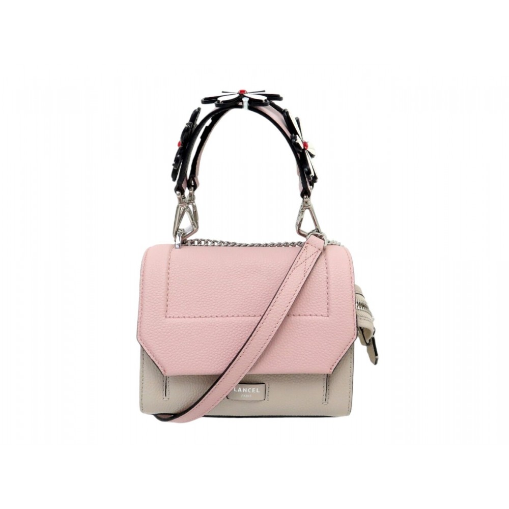 NEUF SAC A MAIN LANCEL NINON S CUIR GRAINE TRICOLORE BANDOULIERE HAND BAG 550€