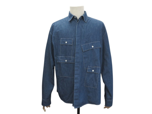 chemise hermes jean 4 poches denim en coton bleu l 42