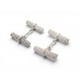 BOUTONS DE MANCHETTES HERMES DE PERCIN BATONNETS CORDAGE EN ARGENT 925 CUFFLINKS