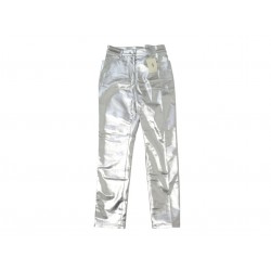 NEUF PANTALON FENDI JEAN SKINNY SILVER FLP673 M 38 EN DENIM ARGENTE PANTS 1100€