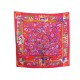 NEUF FOULARD HERMES FANTAISIES INDIENNES DUBIGEON CARRE EN SOIE ROSE SCARF 350€