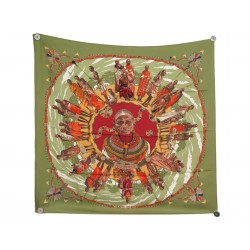 FOULARD HERMES PERLES DU KENYA DIMITRI RYBALTCHENKO SOIE CARRE 90CM SCARF 580€