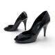 CHAUSSURES CHANEL ESCARPINS LOGO CC G25879 39 EN CUIR VERNIS NOIR SHOES 1100€