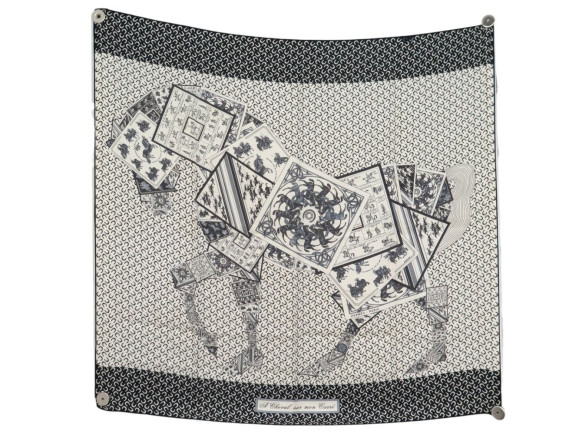 foulard hermes a cheval sur mon carre 90 barret en