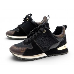 CHAUSSURES LOUIS VUITTON BASKETS RUN AWAY 1A3CW3 37 TOILE MONOGRAM BOITE 940€