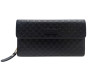 portefeuille gucci long en cuir guccissima noir 449396