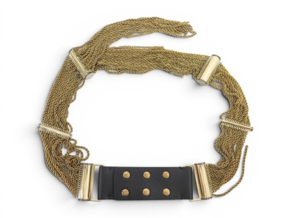 ceinture lanvin cuir chaines multi rangs