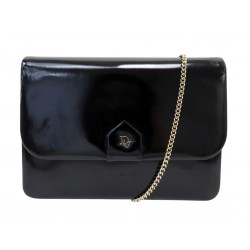 VINTAGE SAC A MAIN CHRISTIAN DIOR POCHETTE RABAT FERMOIR LOGO EN CUIR VERNIS BAG
