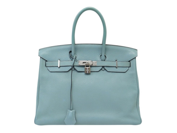 sac a main hermes birkin 35 en cuir togo bleu ciel
