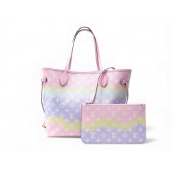 NEUF SAC A MAIN LOUIS VUITTON NEVERFULL MM EN TOILE ESCALE PASTEL M45270 2800€