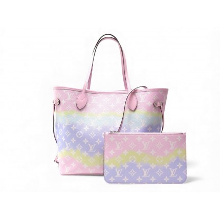 NEUF SAC A MAIN LOUIS VUITTON NEVERFULL MM EN TOILE ESCALE PASTEL M45270 2800€