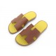 NEUF CHAUSSURES HERMES SANDALES IZMIR H221824ZH 39 EN CUIR ESPOM GOLD JAUNE 665€